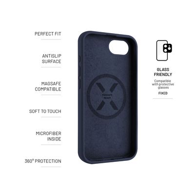 Zadní kryt FIXED MagFlow s podporou MagSafe pro Apple iPhone 16e, modrý