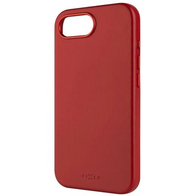 Kožený zadní kryt FIXED MagLeather s podporou MagSafe pro Apple iPhone 16e, červený