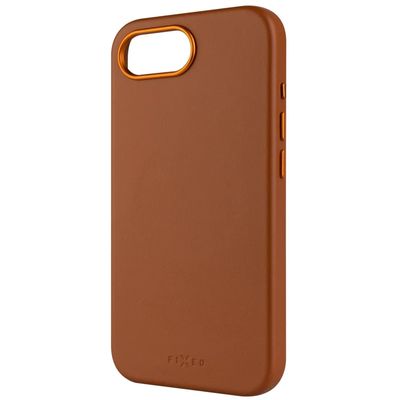Kožený zadní kryt FIXED MagLeather s podporou MagSafe pro Apple iPhone 16e, hnědý