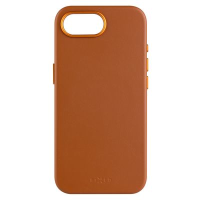 Kožený zadní kryt FIXED MagLeather s podporou MagSafe pro Apple iPhone 16e, hnědý