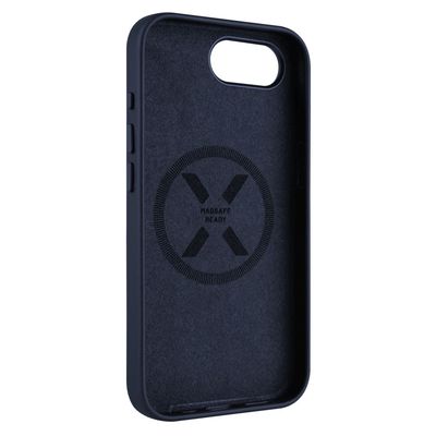 Kožený zadní kryt FIXED MagLeather s podporou MagSafe pro Apple iPhone 16e, modrý
