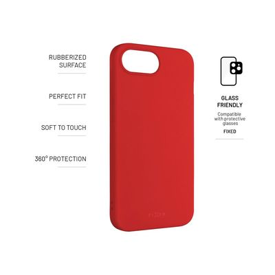 Zadní pogumovaný kryt FIXED Story pro Apple iPhone 16e, červený