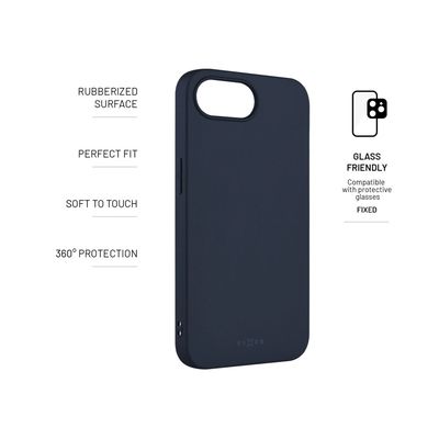 Zadní pogumovaný kryt FIXED Story pro Apple iPhone 16e, modrý