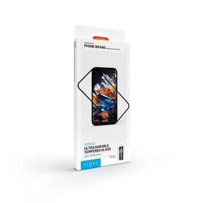 Ultra odolné tvrzené sklo FIXED Armor s Anti-dust aplikátorem a AR vrstvou pro Apple iPhone 13/13Pro/14/16e, černé