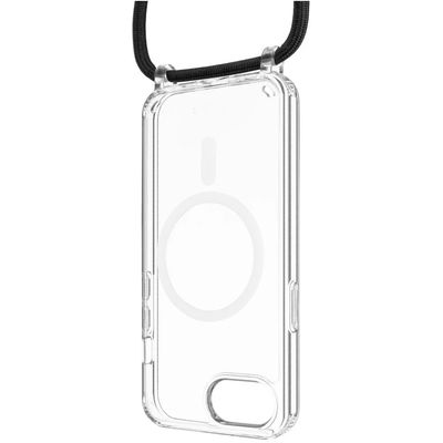Pouzdro FIXED MagPure Neck s černou šňůrkou na krk pro Apple iPhone 16e