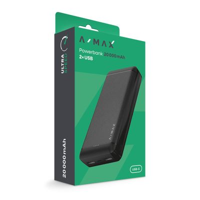 Powerbanka A-MAX 20 000 mAh, černá