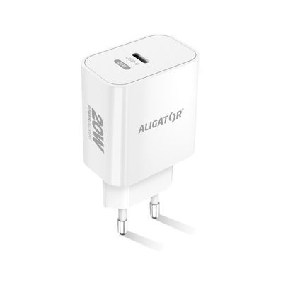 Rychlá nabíječka ALIGATOR PD 20W USB-C, bílá