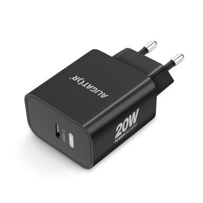 Rychlá nabíječka ALIGATOR PD 20W USB-C, USB-C/USB-C, černá
