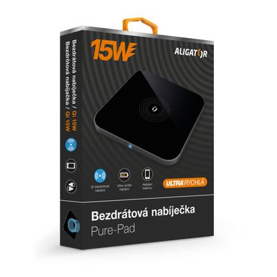 Bezdrátová nabíječka Aligator PREMIUM 15W, černá