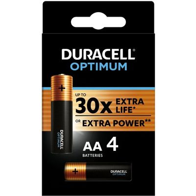Duracell Optimum alkalická baterie, 4 ks (AA)