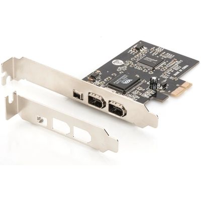 Digitus Karta rozhraní IEEE 1394a, PCIexpress, 3 port 1x ext.1394mini, 2x ext. 1394a Porty - rozbalené / použité
