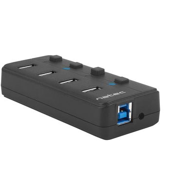 Natec aktivní rozbočovač Mantis 2, 4x USB 3.0 HUB, černý