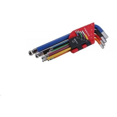 DTZ Klíče imbus SET s kuličkou 1,5 - 10 mm, 9 ks, CrV, barevné, FESTA