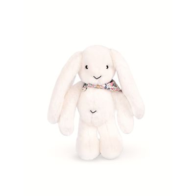 Doudou Plyšový králíček s šátkem bílý 35 cm