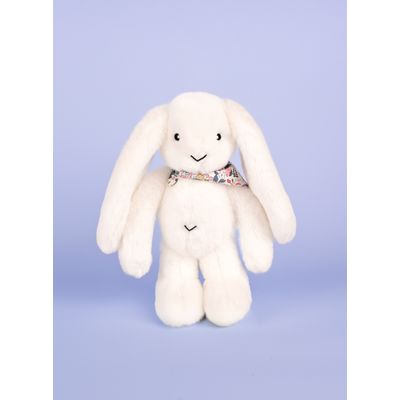 Doudou Plyšový králíček s šátkem bílý 35 cm