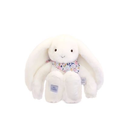 Doudou Plyšový králíček s šátkem bílý 35 cm