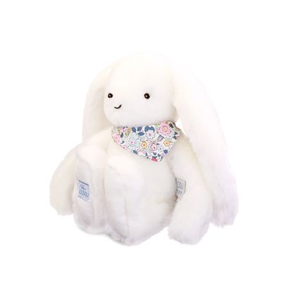 Doudou Plyšový králíček s šátkem bílý 35 cm
