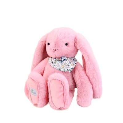 Doudou Plyšový králíček s šátkem růžový 35 cm