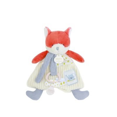Doudou Dárková sada Plyšová liška Romarin s úchytem na dudlík 19 cm