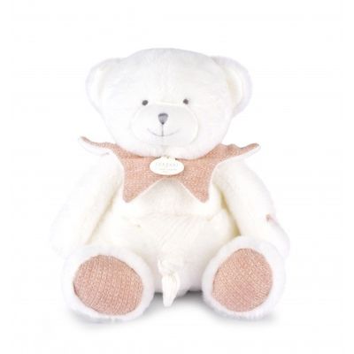 Doudou Dárková sada Plyšový medvídek s dečkou 30 cm růžový