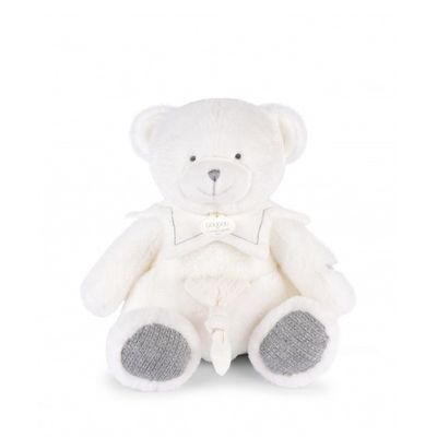 Doudou Dárková sada Plyšový medvídek s dečkou 30 cm šedý