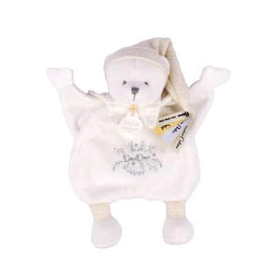 Doudou Dárková sada Plyšový muchláček medvídek s čepičkou béžový 25 cm