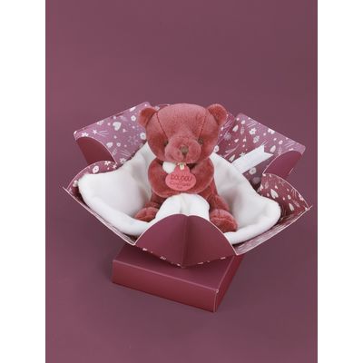 Doudou Můj malý medvídek 10 cm vínový