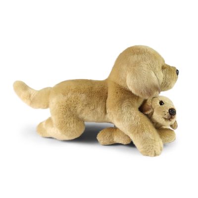 Rappa Plyšový labrador s miminkem ležící 25 cm ECO-FRIENDLY