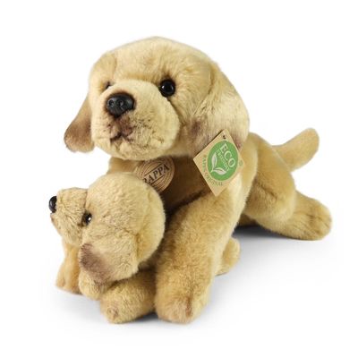 Rappa Plyšový labrador s miminkem ležící 25 cm ECO-FRIENDLY