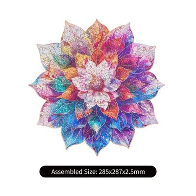 RoboTime Dřevěné puzzle Květinová mandala