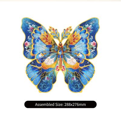 RoboTime Dřevěné puzzle Motýl Morpho Helena