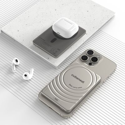 Cubenest Magnetická bezdrátová powerbanka SlimDual 5000 mAh S1B3D - zlatá