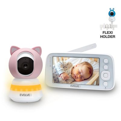 EVOLVEO Baby Monitor N5 - Set videochůvičky s 360° dohledem, obousměrnou komunikací a ukolébavkami,