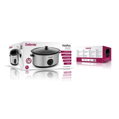 Salente HotPot, pomalý hrnec, 6,5 l, manuální ovládání, nerez