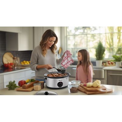 Salente HotPot, pomalý hrnec, 6,5 l, manuální ovládání, nerez