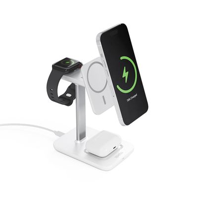 Spello 3in1 magnetický dobíjecí stojánek (MagSafe) - bílý