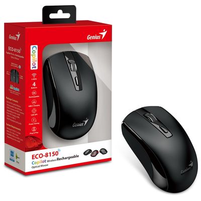 GENIUS ECO-8150 Black/ 1200 dpi/ bezdrátová/ dobíjecí/ Copilot/ 4tlačítková/ černá