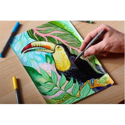 Štětcové fixy Pigment Arts, 12 pastelových barev, 1 mm, STAEDTLER 371 C12-2