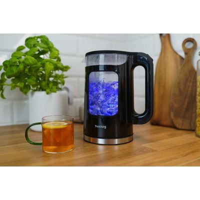 Rychlovarná konvice Huslog 1,7l černá sklo/plast