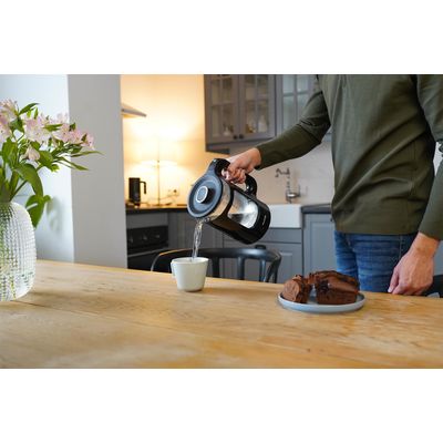 Rychlovarná konvice Huslog 1,7l černá sklo/plast