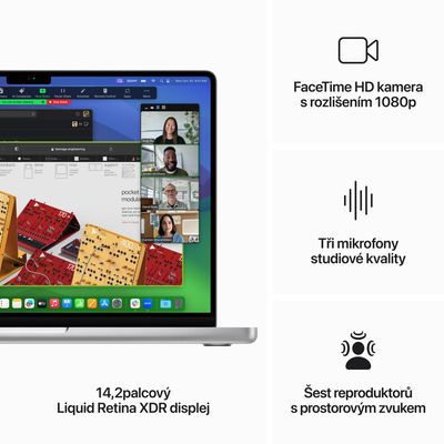 Apple MacBook Pro 14 M3 CZ 2023 Stříbrný (MR7J3CZ/A) - rozbalené / použité