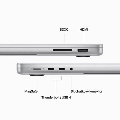 Apple MacBook Pro 14 M3 CZ 2023 Stříbrný (MR7J3CZ/A) - rozbalené / použité