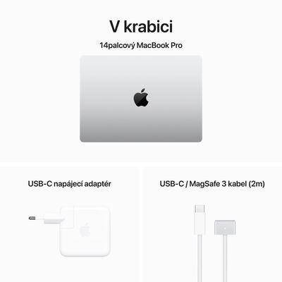 Apple MacBook Pro 14 M3 CZ 2023 Stříbrný (MR7J3CZ/A) - rozbalené / použité