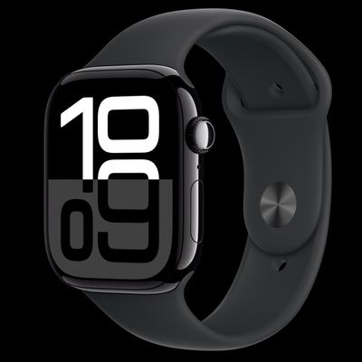 HOD GPS MTP Apple Watch Series 10 GPS 46mm Jet Black Aluminium Case with Black Sport Band - S/M