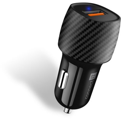 CONNECT IT InCarz QUICK CHARGE 3.0 nabíječka do auta, 1x USB-A, 3 A, CARBON