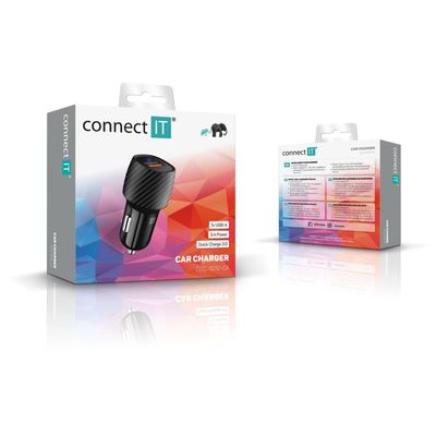 CONNECT IT InCarz QUICK CHARGE 3.0 nabíječka do auta, 1x USB-A, 3 A, CARBON