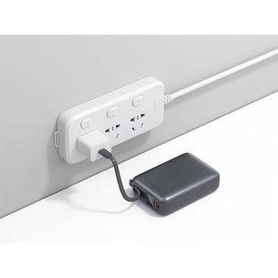 SWISSTEN POWER BANK 20000 mAh 45W S INTEGROVANÝM KABELEM USB-C VESMÍRNĚ STŘÍBRNÁ