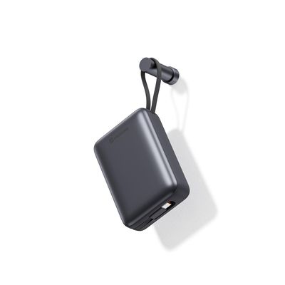 SWISSTEN POWER BANK 20000 mAh S INTEGROVANÝMI KABELY USB-C A LIGHTNING VESMÍRNĚ STŘÍBRNÁ