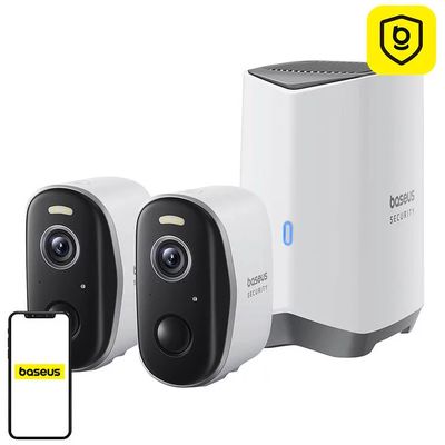 Venkovní kamera Baseus Security N1 Plus 2K (sada 2ks+centrální stanice) bílá