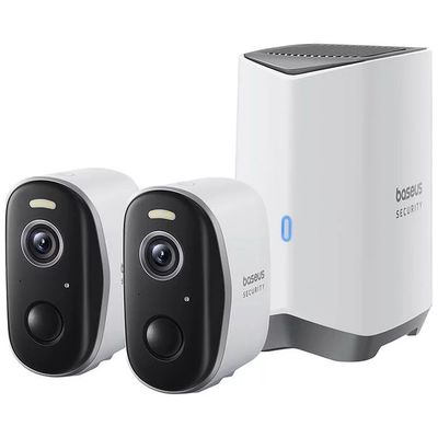 Venkovní kamera Baseus Security N1 Plus 2K (sada 2ks+centrální stanice) bílá